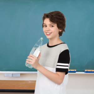 Kid with Water Bottle